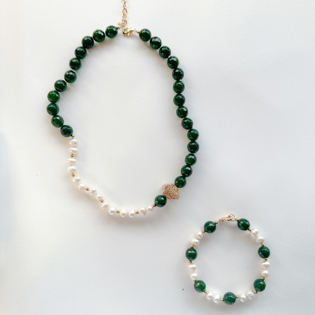 Gaia Green Tourmaline and Freshwater Collection
