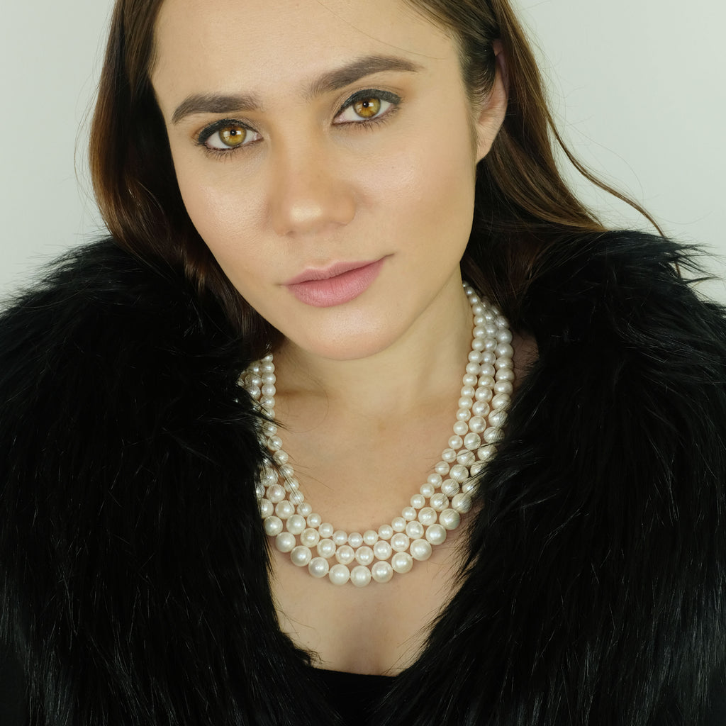 Audrey Three layered Pearl Necklace - Aniya Jewellery