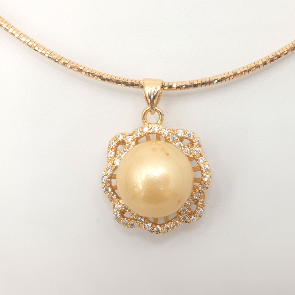 Reine Des Fleurs Golden South Sea Pearl Necklace - Aniya Jewellery