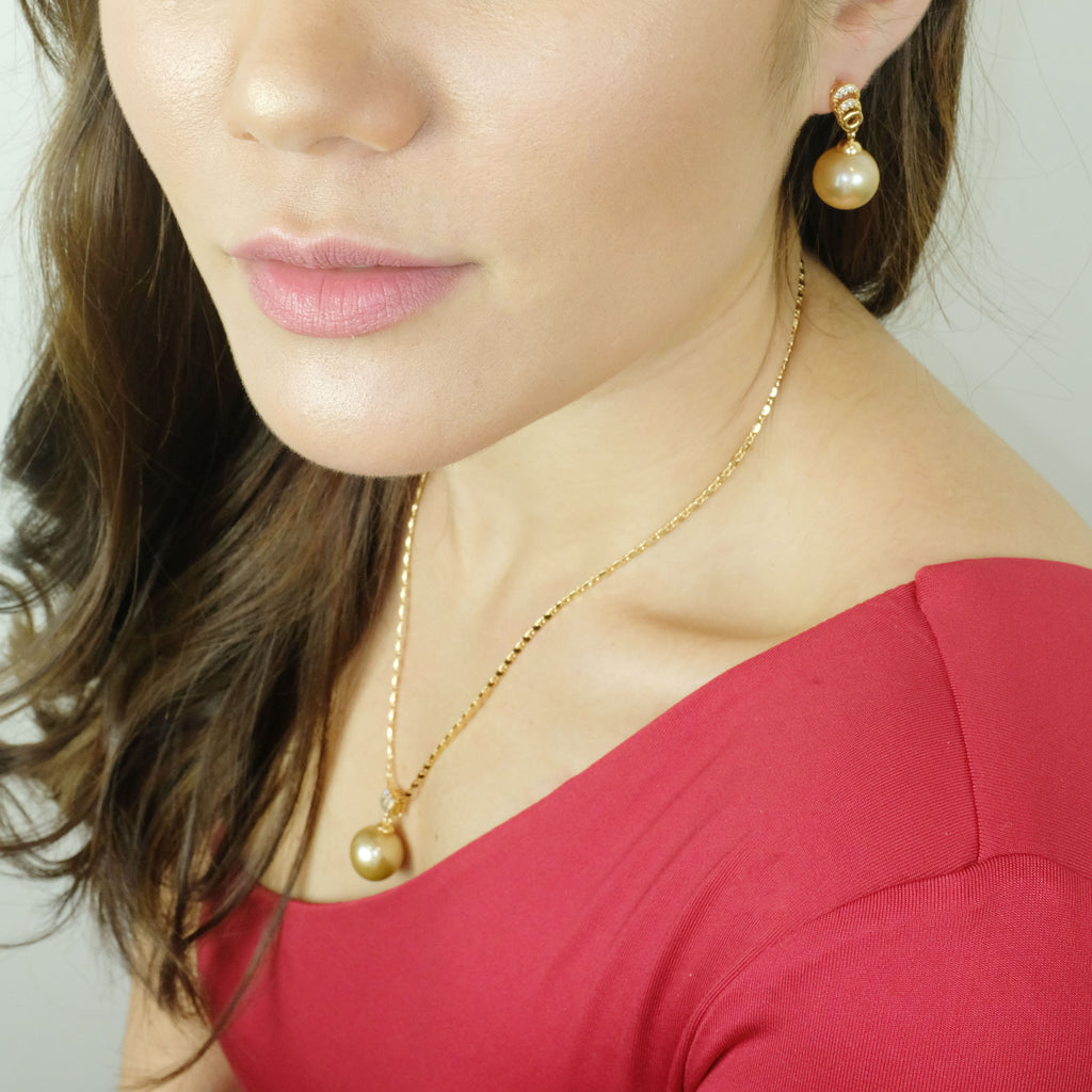 Cecile Gold Freshwater Pearl Earrings - Aniya Jewellery