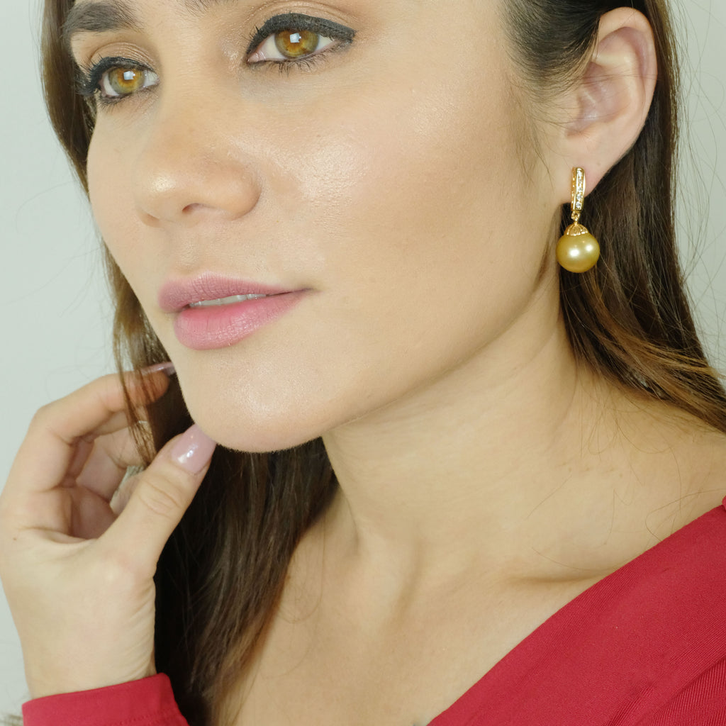Claudette Gold Freshwater Pearl Earrings - Aniya Jewellery