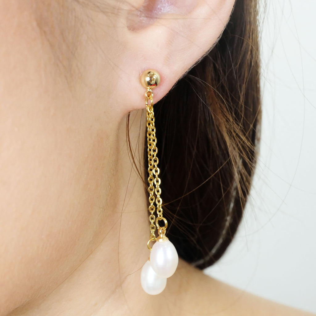 Amara Drop Pearl Earrings - Aniya Jewellery