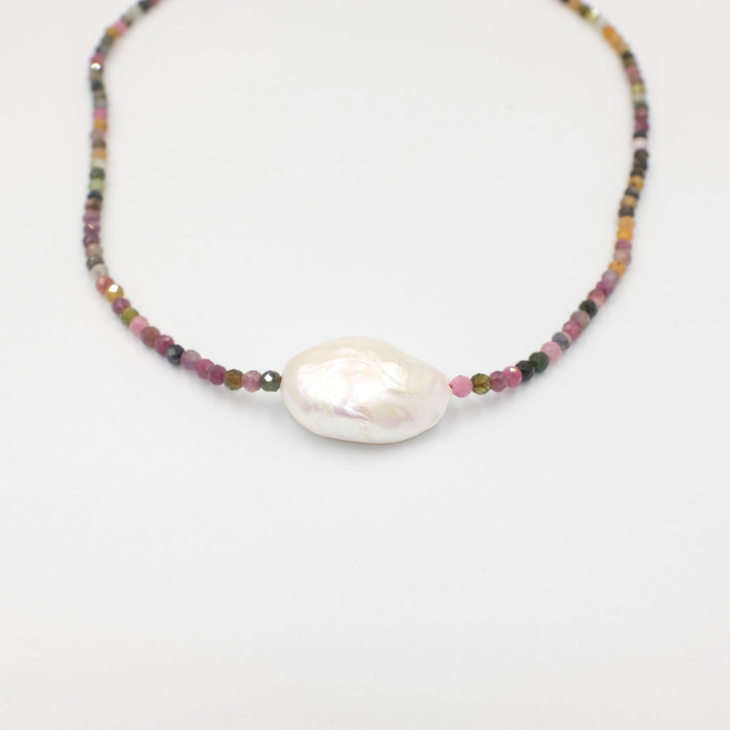 Shreya Tourmaline and Baroque Pearl Choker - Aniya Jewellery