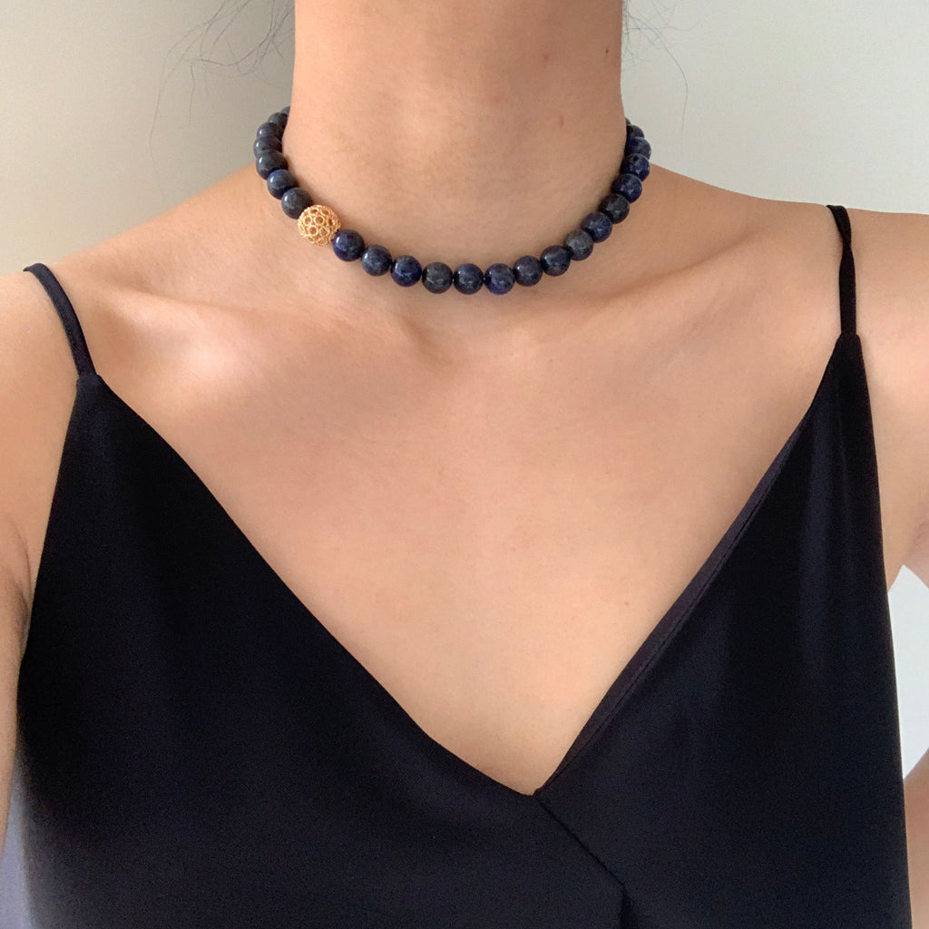 Amphitrite Lapis Lazuli Choker Necklace